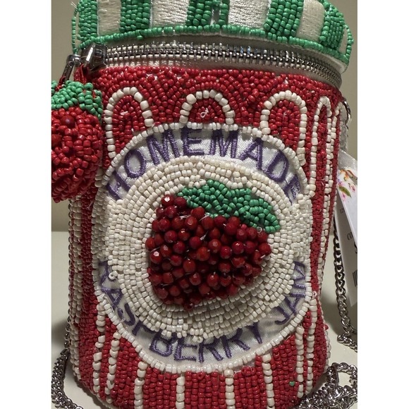 New Release Handcrafted In India Homemade Raspberry Jam Beaded Bag Viral TikTok - Picture 2 of 5